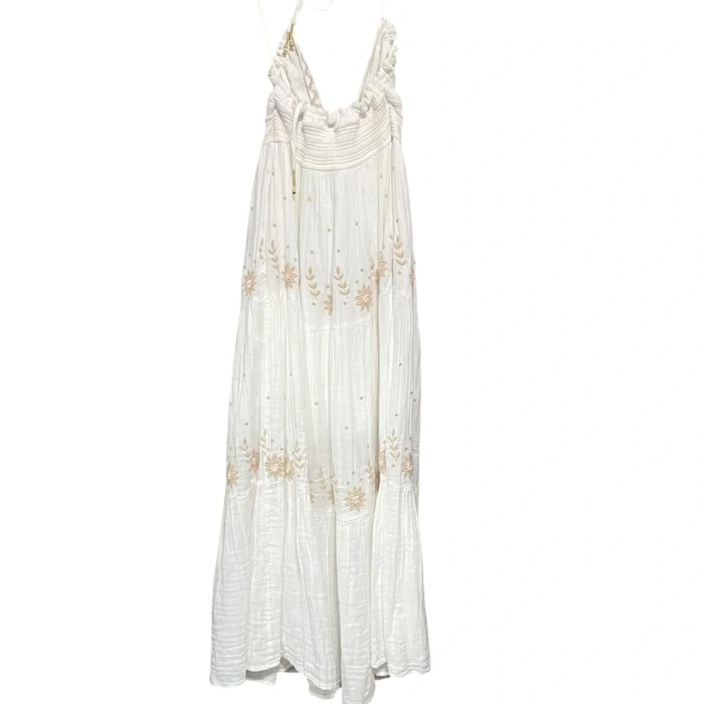 Free People Real Love Embroidered Bohemian Maxi Dress Size‎ M Summer Resort Boho - Picture 12 of 16